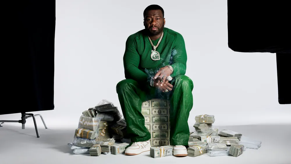 50 Cent sidder i fotostudie